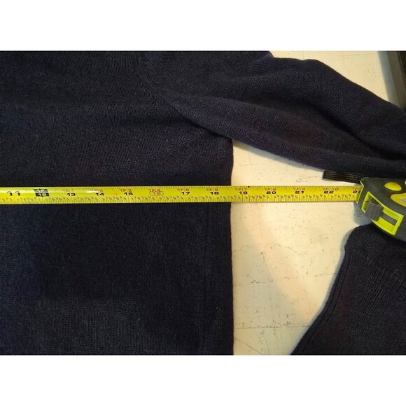 Lauren Ralph Lauren Navy Knit Sweater W/ Buttoned Cuffs & Drape Neck Size M - Picture 5 of 6